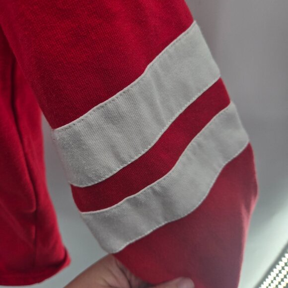Coca-Cola Red White Striped Cropped Cotton Blend Hoodie Juniors Small - Picture 4 of 9